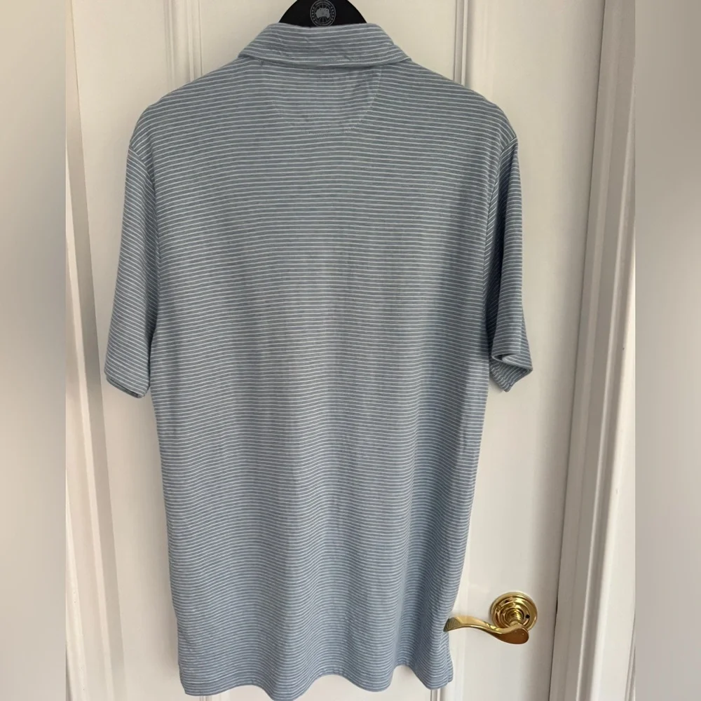 ⚡️Faherty Cloud Stripe collection blue polo, size Medium - Picture 6 of 9